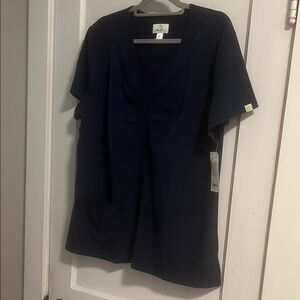 NWT Planet Koi Navy V-Neck Scrub Tunic XL